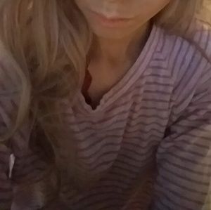 ISO pink and white striped Abercrombie long sleeve